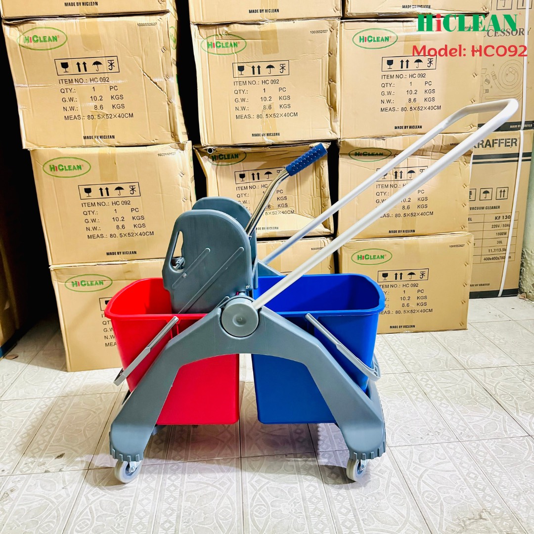 Xe làm vệ sinh 2 xô, 60L Hiclean HC092 - Ảnh 2